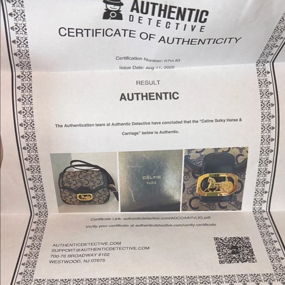 Celine Blue Monogram vintage Crossbody Gold Hardware - Picture 16 of 16